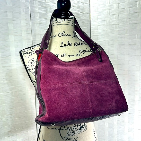 Tignanello Suede Shoulder Bag Purse - Picture 2 of 16